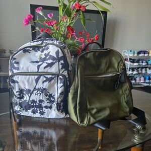 Juicy Couture White and Olive Backpack Duo